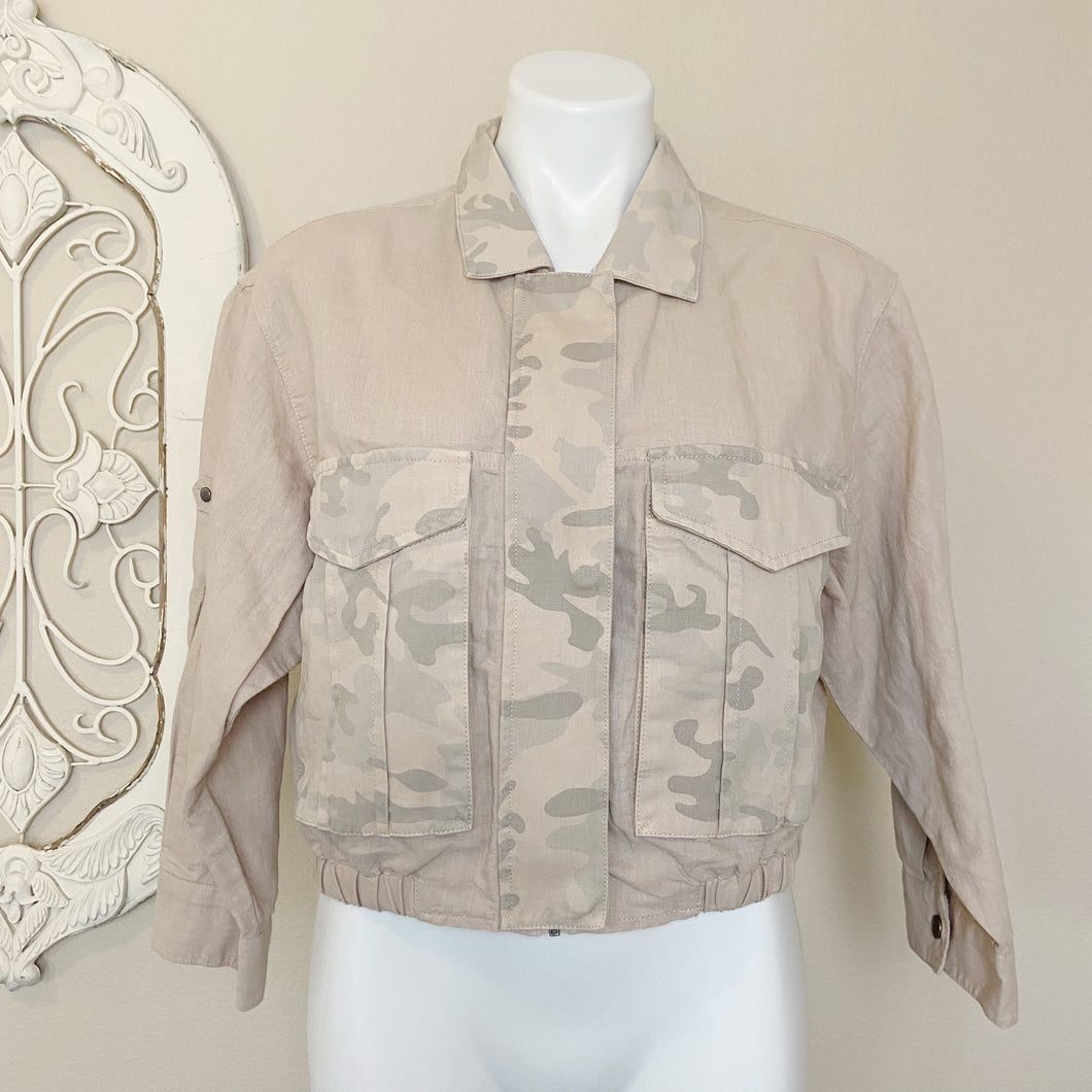 Anthropologie | HEI HEI Womens Taupe Faded Camo Zip Utility Jacket with Tags | Size: S