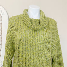 Load image into Gallery viewer, Womens Pea Green Knit Cowl Neck Pullover Sweater | Size: L
