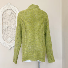 Load image into Gallery viewer, Womens Pea Green Knit Cowl Neck Pullover Sweater | Size: L
