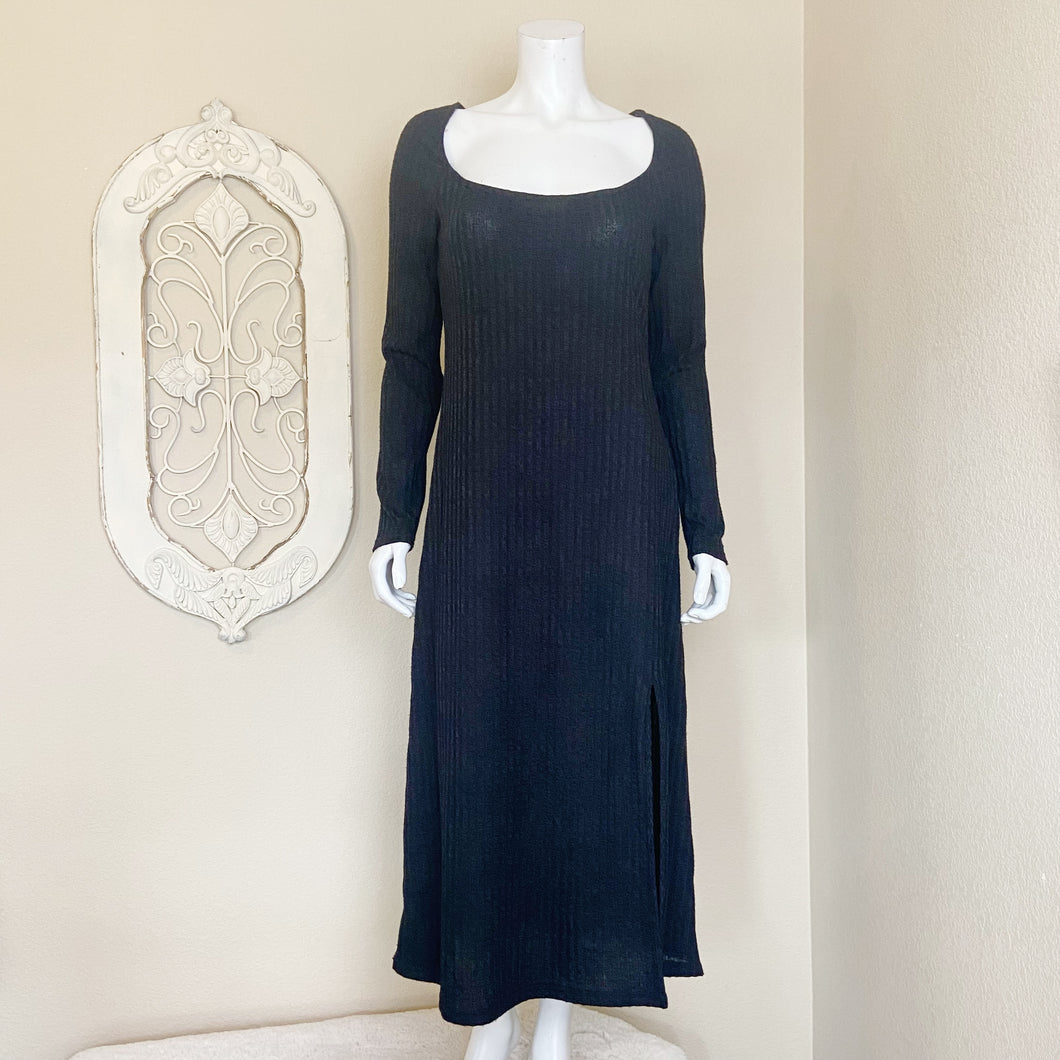 ASTR | Womens Black Ribbed Long Sleeve Dress | Size: XL