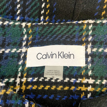 Load image into Gallery viewer, Calvin Klein | Womens Green and Black Wool Blend Plaid Long Open Blazer Jacket | Size: 12
