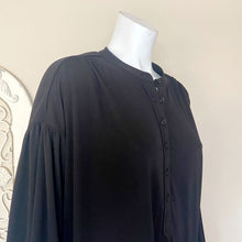 Load image into Gallery viewer, Elizabeth and James | Womens Black Long Sleeve Quarter Button Blouse Dress | Size: L
