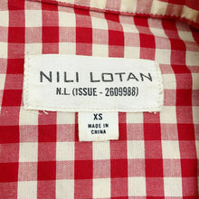 Load image into Gallery viewer, Nili Lotan | Womens Red and Cream Plaid Snap Front Cowgirl Shirt | Size: XS
