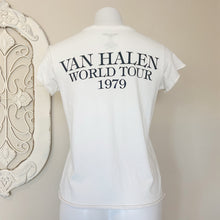 Load image into Gallery viewer, Van Halen | Womens Off White Distressed Van Halen Logo Tee | Size: M
