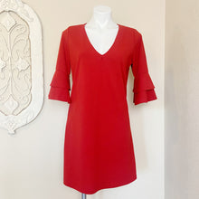 Load image into Gallery viewer, The Vanity Room | Womens Red Half Bell Sleeve Shift Dress | Size: L
