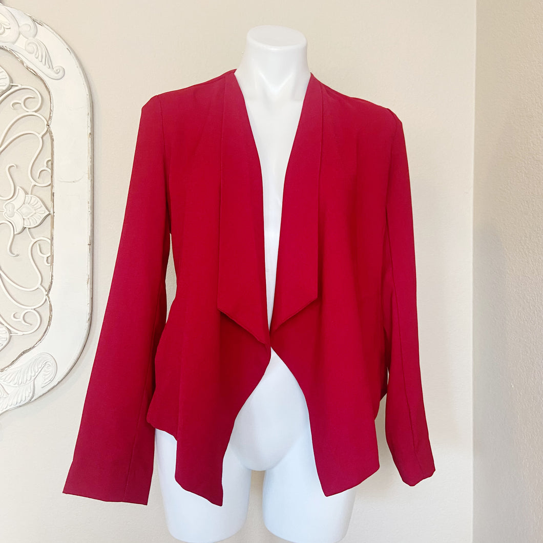 Fab'rik | Womens Red Open Crop Blazer Jacket | Size: M