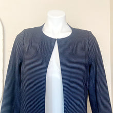 Load image into Gallery viewer, Amanda + Chelsea | Womens Gray and Black Stripe Long Open Blazer Jacket | Size: M
