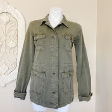 Load image into Gallery viewer, Anthropologie | Womens Olive Green Cargo Jacket With Colorful Wool Blend Knit Back | Size: XS
