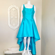 Load image into Gallery viewer, Nicole Miller | Womens Cyan Shimmer Hi Lo Evening Gown | Size: 12
