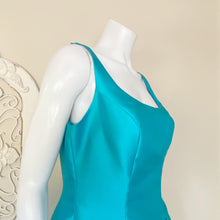 Load image into Gallery viewer, Nicole Miller | Womens Cyan Shimmer Hi Lo Evening Gown | Size: 12
