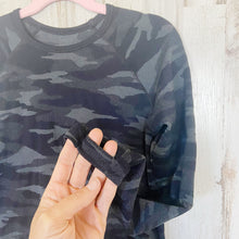 Load image into Gallery viewer, Athleta | Girl&#39;s Black Camo Long Sleeved Mesh Shirt | Size: 8Y
