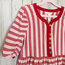 Load image into Gallery viewer, Matilda Jane | Girls Red Stripe and Button Front Half Sleeve Dress | Size: 12Y
