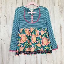Load image into Gallery viewer, Matilda Jane | Girls Teal and Pink Floral Print Long Sleeve Top | Size: 6Y
