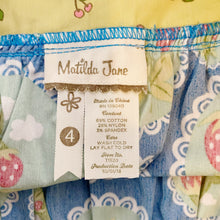 Load image into Gallery viewer, Matilda Jane | Girls Yellow and Blue Fruit Love Bug Print Knot Top | Size: 4T
