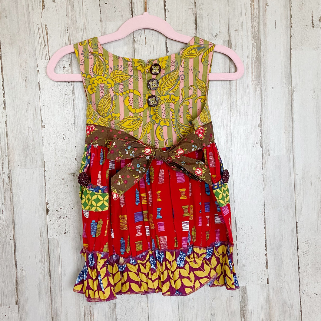 Matilda Jane | Girls Paint By Numbers Red and Yellow Tie Back Sleeveless Top | Size: 4T