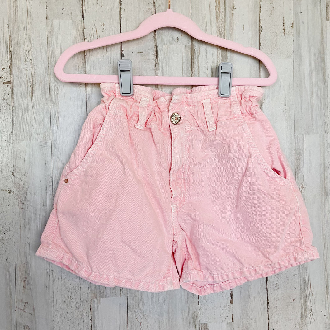 Dondup | Girls Neon Pink Tie Dye Wash Paper Bag Waist Denim Shorts | Size: 8Y
