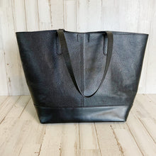 Load image into Gallery viewer, Melrose and Market | Womens Black Pebbled Leather Tote Bag
