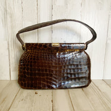 Load image into Gallery viewer, Saks Fifth Avenue | Womens Brown Vintage Alligator Purse Made In France
