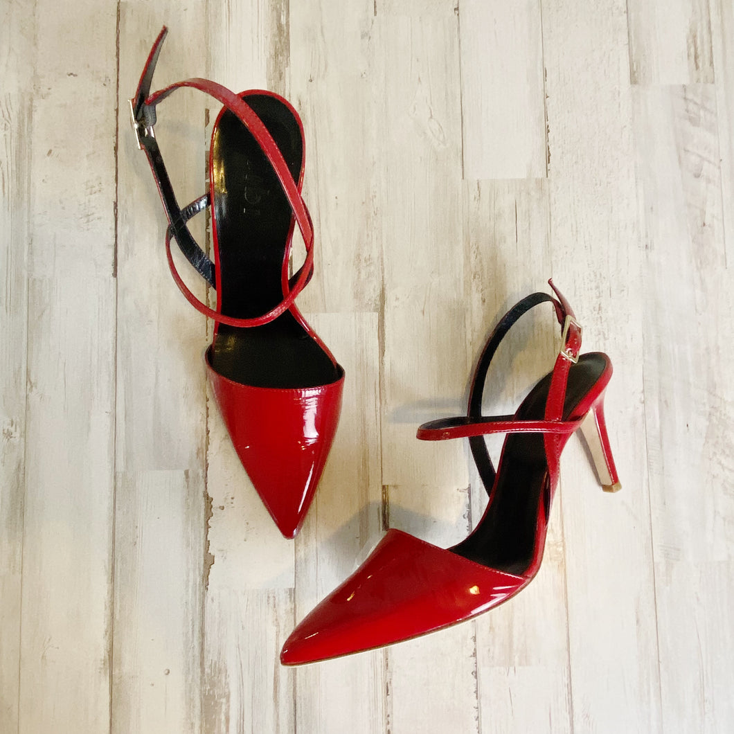 Tibi | Womens Red Pointed Toe Patent Leather Heels | Size: 37.5