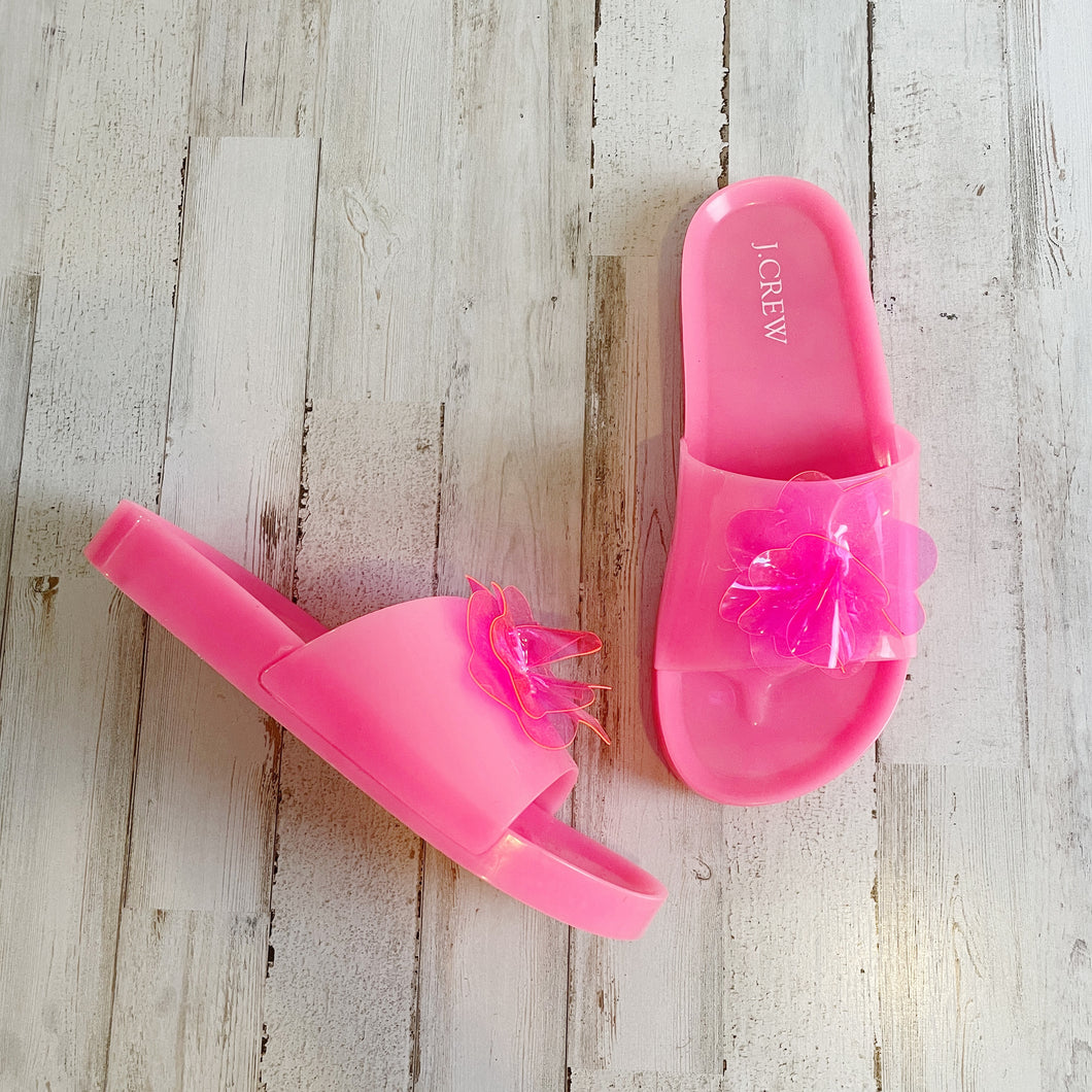 J. Crew | Womens Hot Pink Blossom Jelly Slides | Size: 6