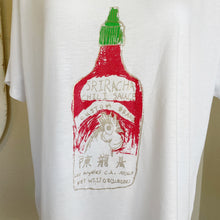 Load image into Gallery viewer, Custom Ketchup | Womens White Sriracha Graphic Print Short Sleeve Tee | Size: L
