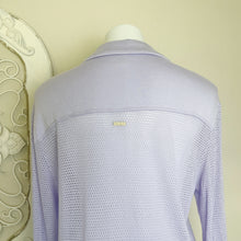 Load image into Gallery viewer, Alala | Womens Light Lavender Laser Cut Long Sleeve Top with V Neck and Collar | Size: M

