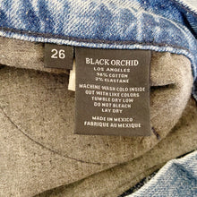 Load image into Gallery viewer, Black Orchid | Womens Medium Wash Distressed Boyfriend Jeans | Size: 26
