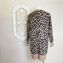 Load image into Gallery viewer, Yes Lola | Womens Black and Tan Leopard Print Open Cardigan Sweater | Size: S
