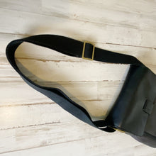 Load image into Gallery viewer, Hidesign | Black Canvas and Leather Flap Crossbody Bag
