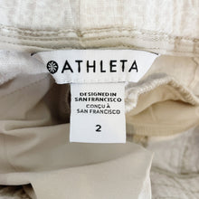 Load image into Gallery viewer, Athleta | Women&#39;s Tan/Cream Patterned Linen Drawstring Jogger Pants | Size: 2
