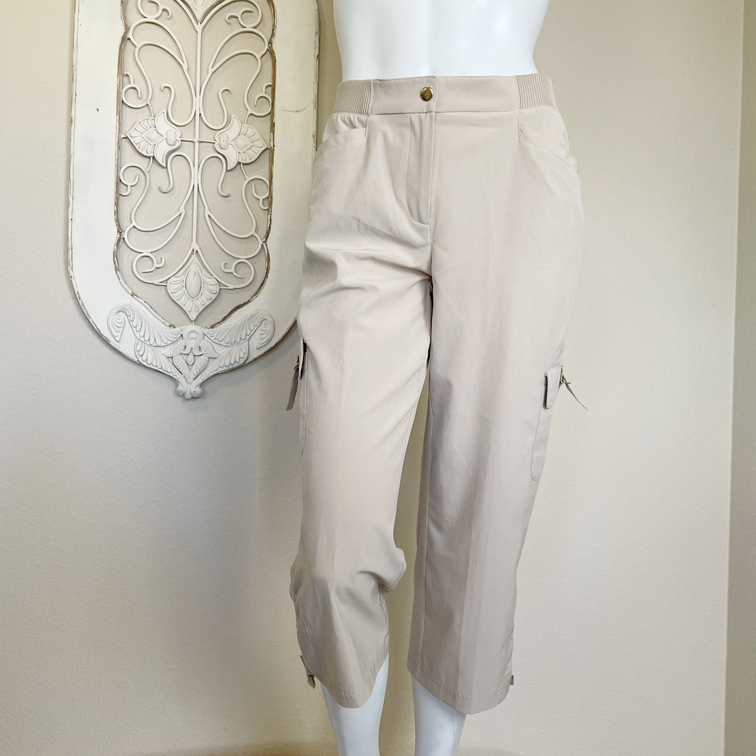 Chico's | Womens Tibet Taupe Zenergy Emma Cargo Crop Pants with Tags | Size: 4