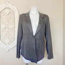 Load image into Gallery viewer, Miilla | Womens Dark Gray Faux Suede Open Mixed Media Cardigan | Size: M
