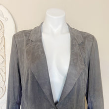 Load image into Gallery viewer, Miilla | Womens Dark Gray Faux Suede Open Mixed Media Cardigan | Size: M
