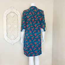 Load image into Gallery viewer, Matilda Jane | Womens Blue Plaid and Red Floral Print Long Sleeve Button Down Dress | Size: M
