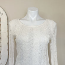 Load image into Gallery viewer, Ann Taylor | Womens Cream Wool Blend Lace Overlay Pullover Sweater | Size: S
