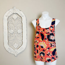 Load image into Gallery viewer, J. Crew | Womens Coral and Navy Blue Floral Print Tank Top | Size: 4
