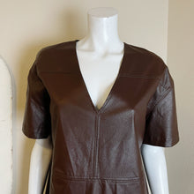 Load image into Gallery viewer, Prologue | Womens Brown Faux Leather Short Sleeve Dress | Size: M
