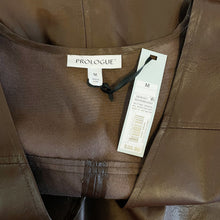 Load image into Gallery viewer, Prologue | Womens Brown Faux Leather Short Sleeve Dress | Size: M
