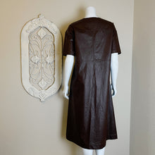 Load image into Gallery viewer, Prologue | Womens Brown Faux Leather Short Sleeve Dress | Size: M
