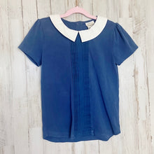 Load image into Gallery viewer, Matilda Jane | Girls Blue and white Collar Short Sleeve Top | Size: 10Y
