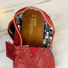 Load image into Gallery viewer, Toms | Girls Red Glitter Strap Top Shoes | Size: 11
