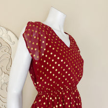Load image into Gallery viewer, Charming Charlie | Womens Burgundy and Gold Polka Dot Dress | Size: S

