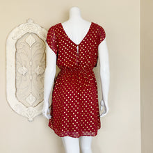 Load image into Gallery viewer, Charming Charlie | Womens Burgundy and Gold Polka Dot Dress | Size: S
