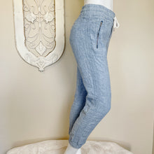 Load image into Gallery viewer, Athleta | Women&#39;s Light Blue Denim Linen Drawstring Jogger Pants | Size: 0
