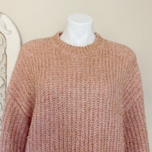 Load image into Gallery viewer, Free Press | Womens Pink Knit with Rose Gold Ribbon Pullover Sweater | Size: XXL
