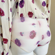 Load image into Gallery viewer, Free People | Womens Cream and Purple Poppy Print and Lace Long Sleeve Bodysuit | Size: M
