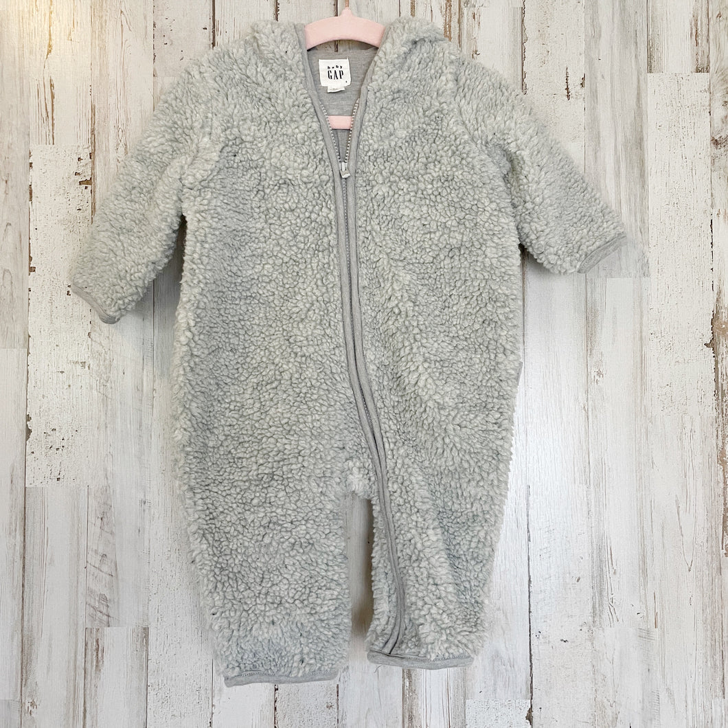 Gap | Baby Gray Sherpa Zip Front Body Suit | Size: 3-6M