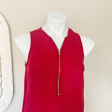 Load image into Gallery viewer, The Kooples | Womens Red Silk Sleeveless Zip Front Top | Size: S
