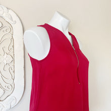 Load image into Gallery viewer, The Kooples | Womens Red Silk Sleeveless Zip Front Top | Size: S
