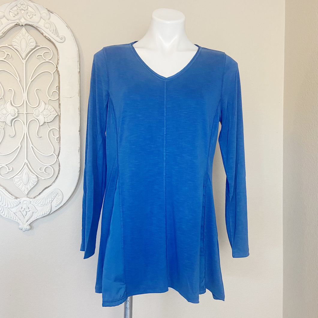 Chico's | Womens Zenergy Belladonna Blue Long Sleeve Tunic Top with Tags | Size: M